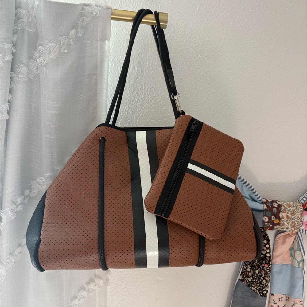 Haute shore neoprene tote and wristlet